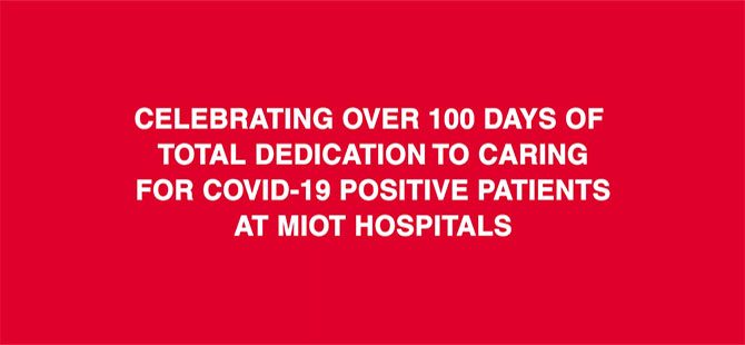 Celebrating over 100 days of total dedication to caring for COVID 19 positive patients