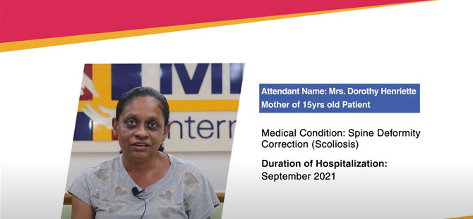 MIOT Hospitals successfully treated a Seychelles patient for Scoliosis